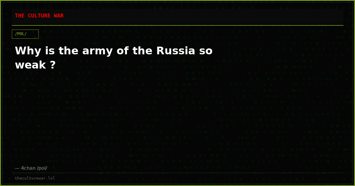 Why is the army of the Russia so weak ?