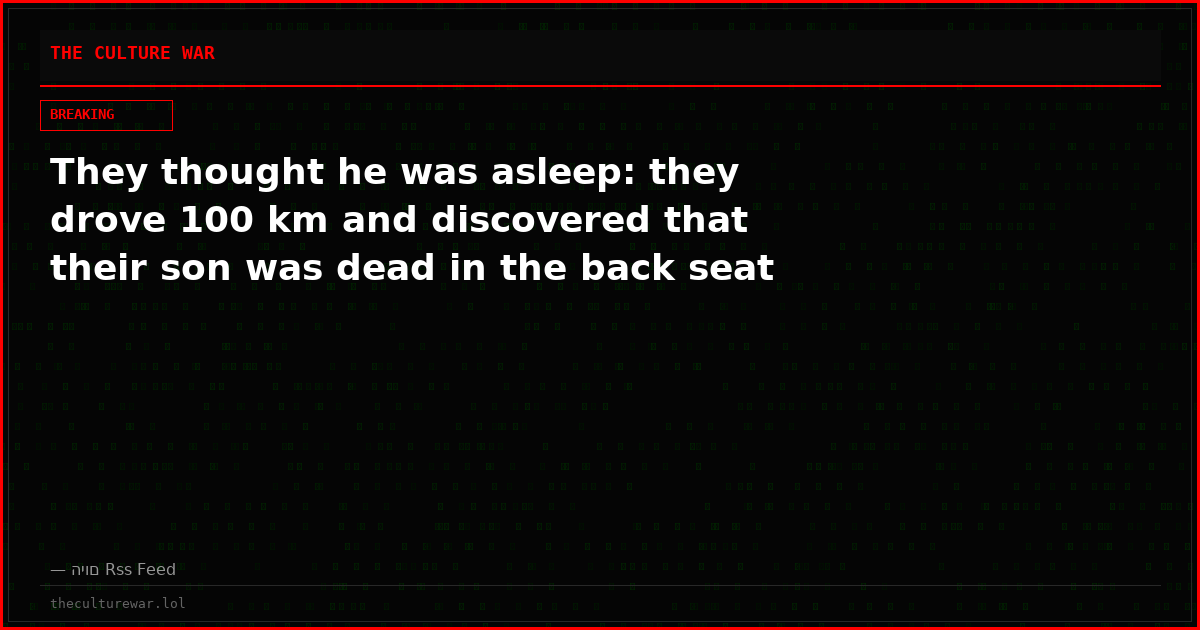 They thought he was asleep: they drove 100 km and discovered that their son was dead in the back seat