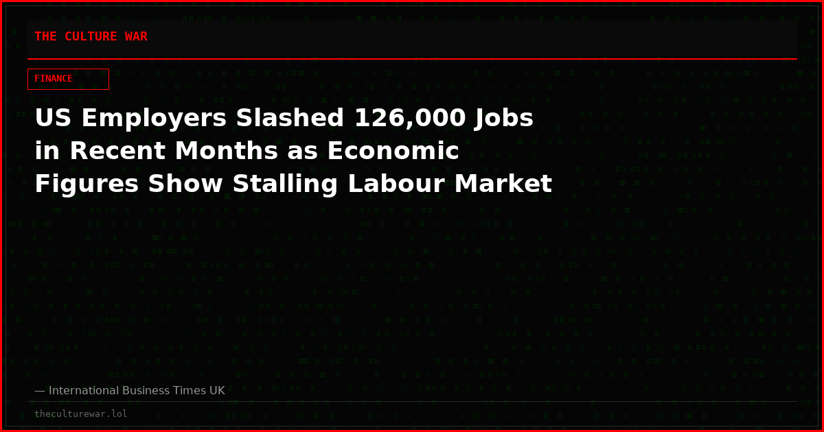 US Employers Slashed 126,000 Jobs in Recent Months as Economic Figures Show Stalling Labour Market