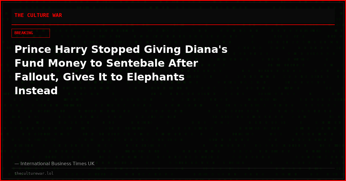 Prince Harry Stopped Giving Diana's Fund Money to Sentebale After Fallout, Gives It to Elephants Instead