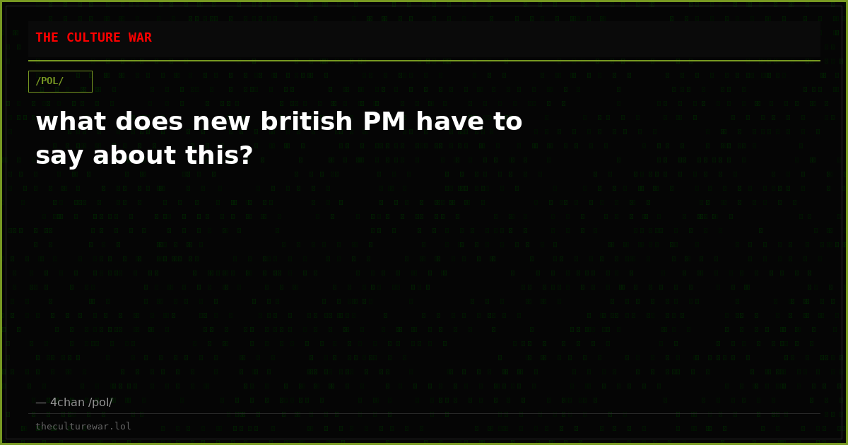 what does new british PM have to say about this?