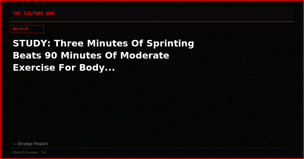 STUDY: Three Minutes Of Sprinting Beats 90 Minutes Of Moderate Exercise For Body...