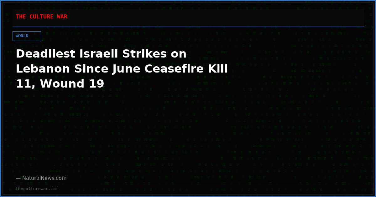 Deadliest Israeli Strikes on Lebanon Since June Ceasefire Kill 11, Wound 19