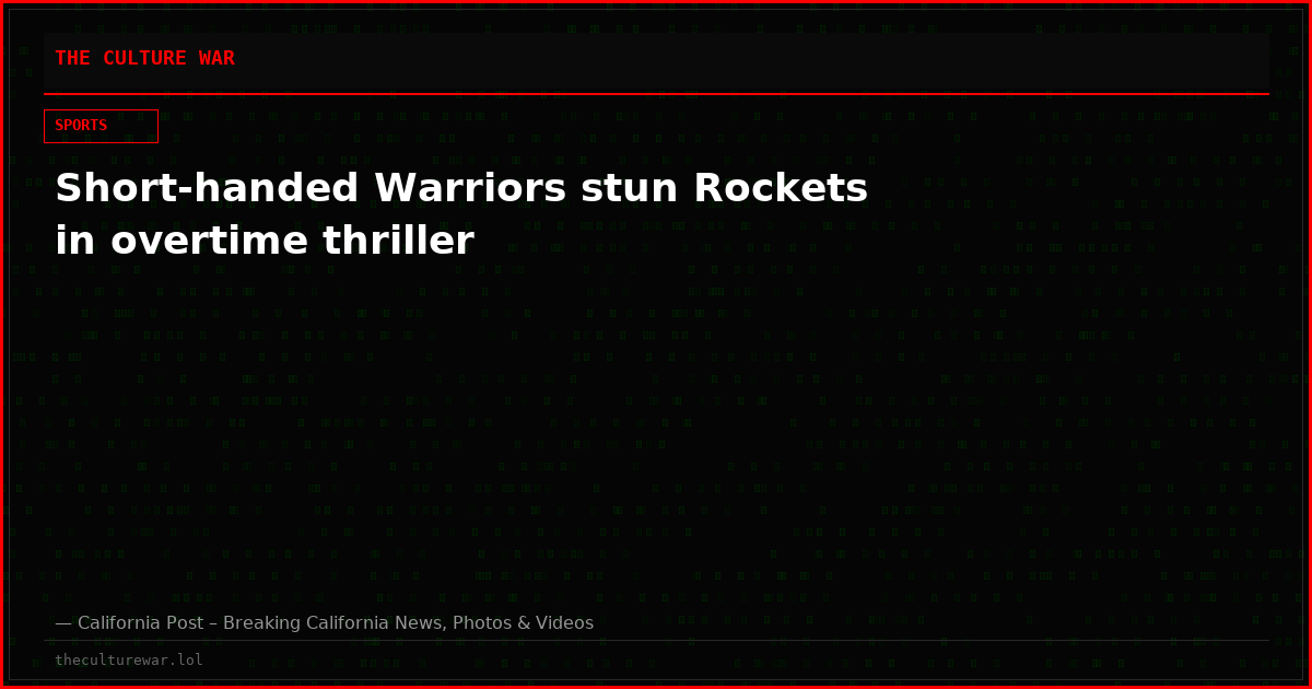 Short-handed Warriors stun Rockets in overtime thriller