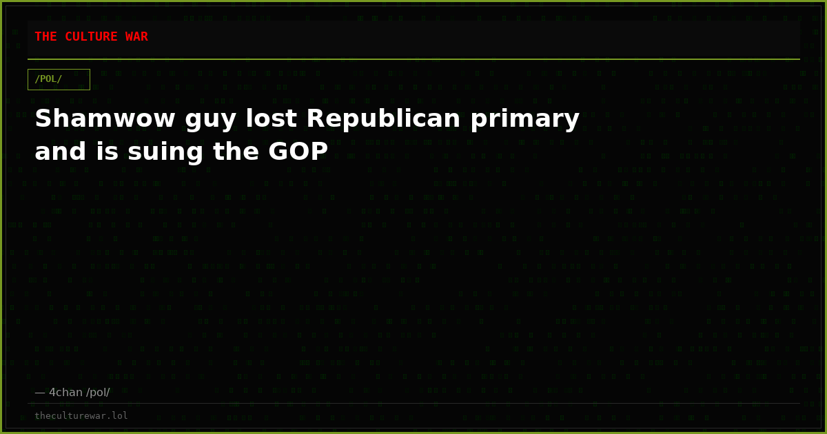 Shamwow guy lost Republican primary and is suing the GOP