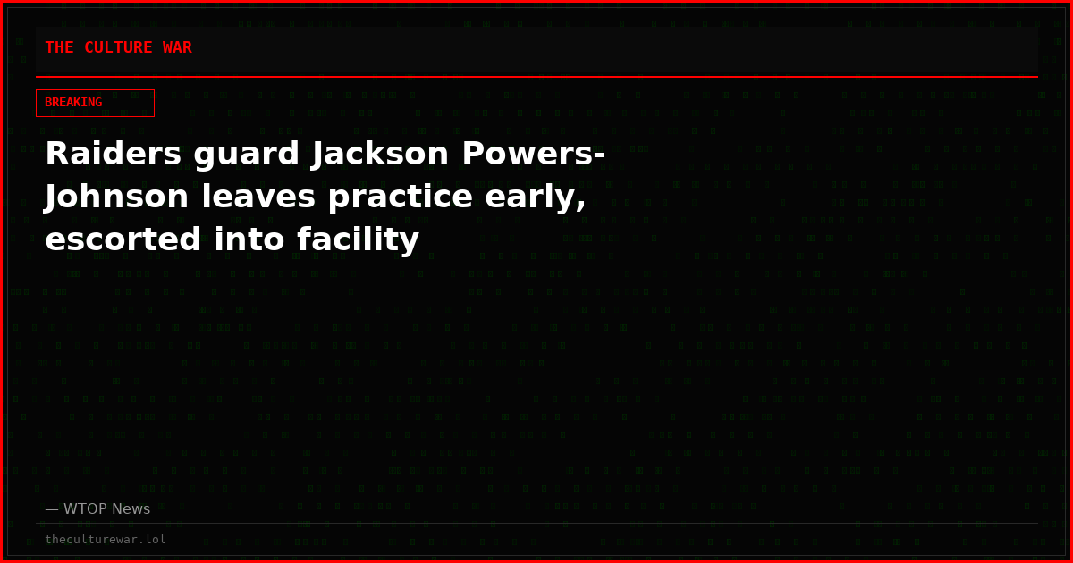 Raiders guard Jackson Powers-Johnson leaves practice early, escorted into facility