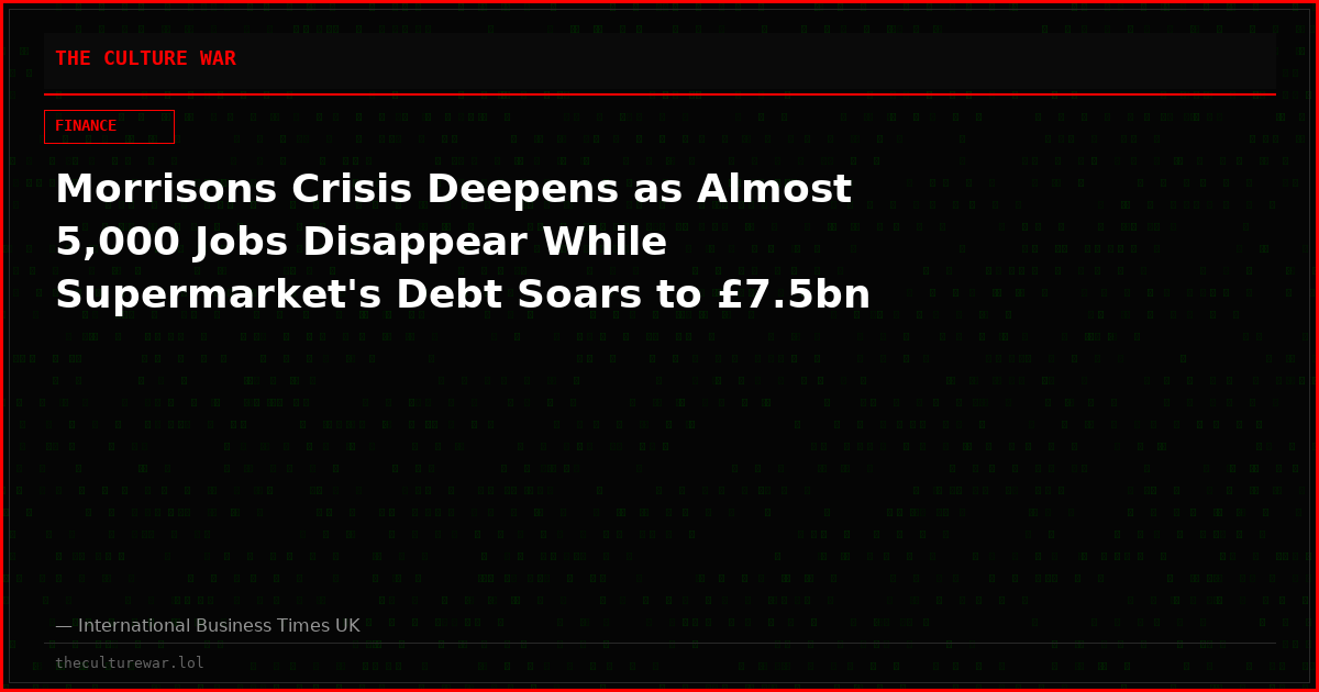 Morrisons Crisis Deepens as Almost 5,000 Jobs Disappear While Supermarket's Debt Soars to £7.5bn