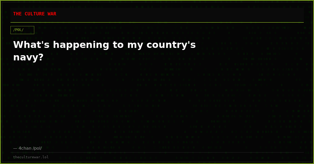What's happening to my country's navy?