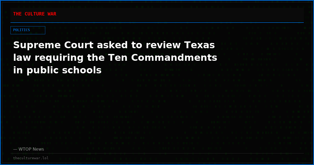 Supreme Court asked to review Texas law requiring the Ten Commandments in public schools