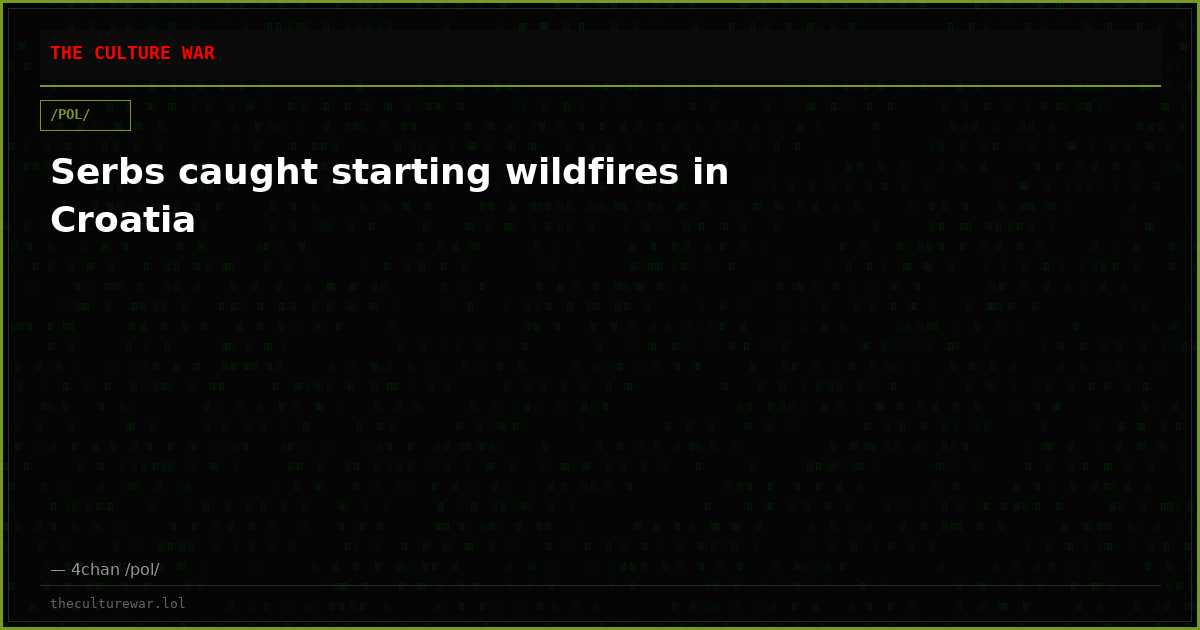 Serbs caught starting wildfires in Croatia
