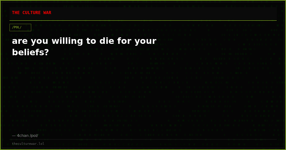 are you willing to die for your beliefs?