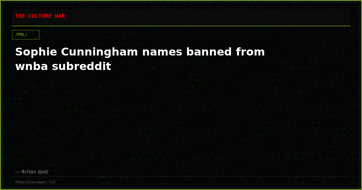Sophie Cunningham names banned from wnba subreddit
