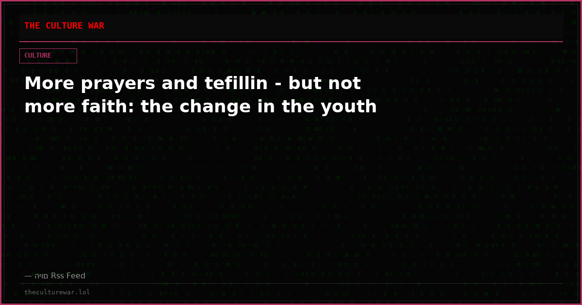 More prayers and tefillin - but not more faith: the change in the youth