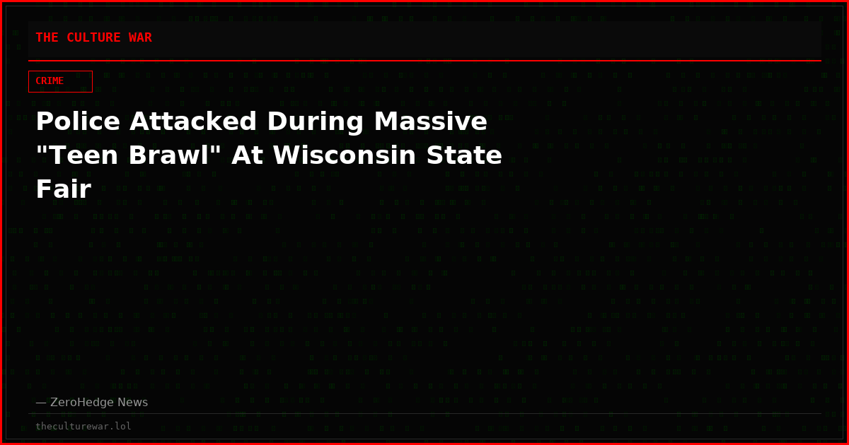 Police Attacked During Massive "Teen Brawl" At Wisconsin State Fair