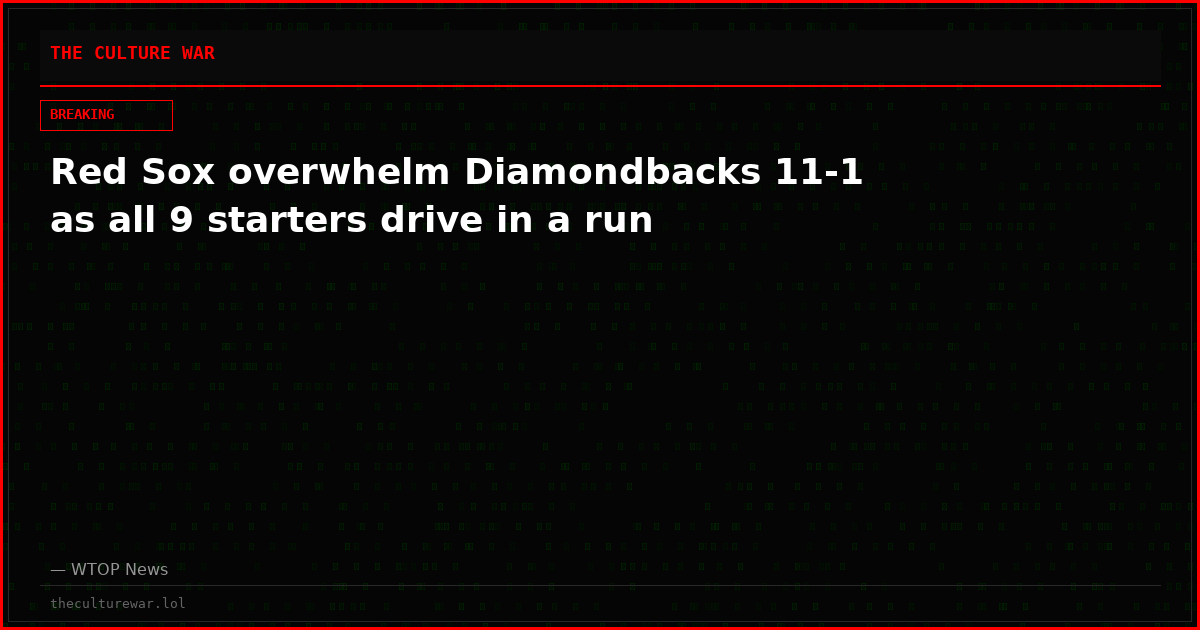 Red Sox overwhelm Diamondbacks 11-1 as all 9 starters drive in a run