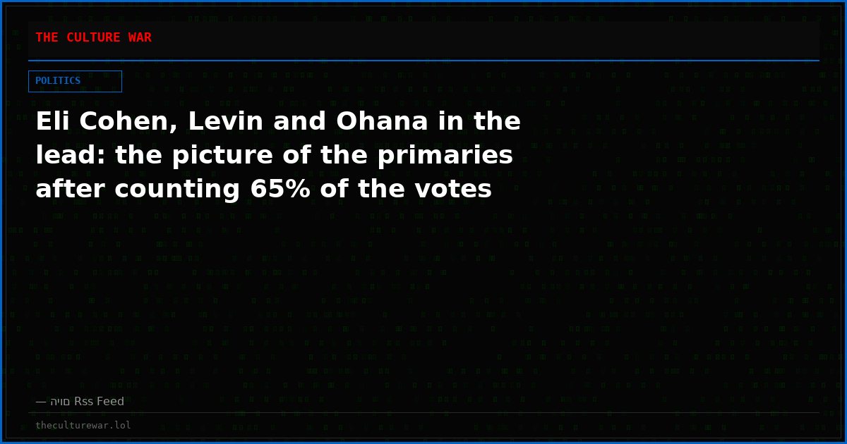 Eli Cohen, Levin and Ohana in the lead: the picture of the primaries after counting 65% of the votes