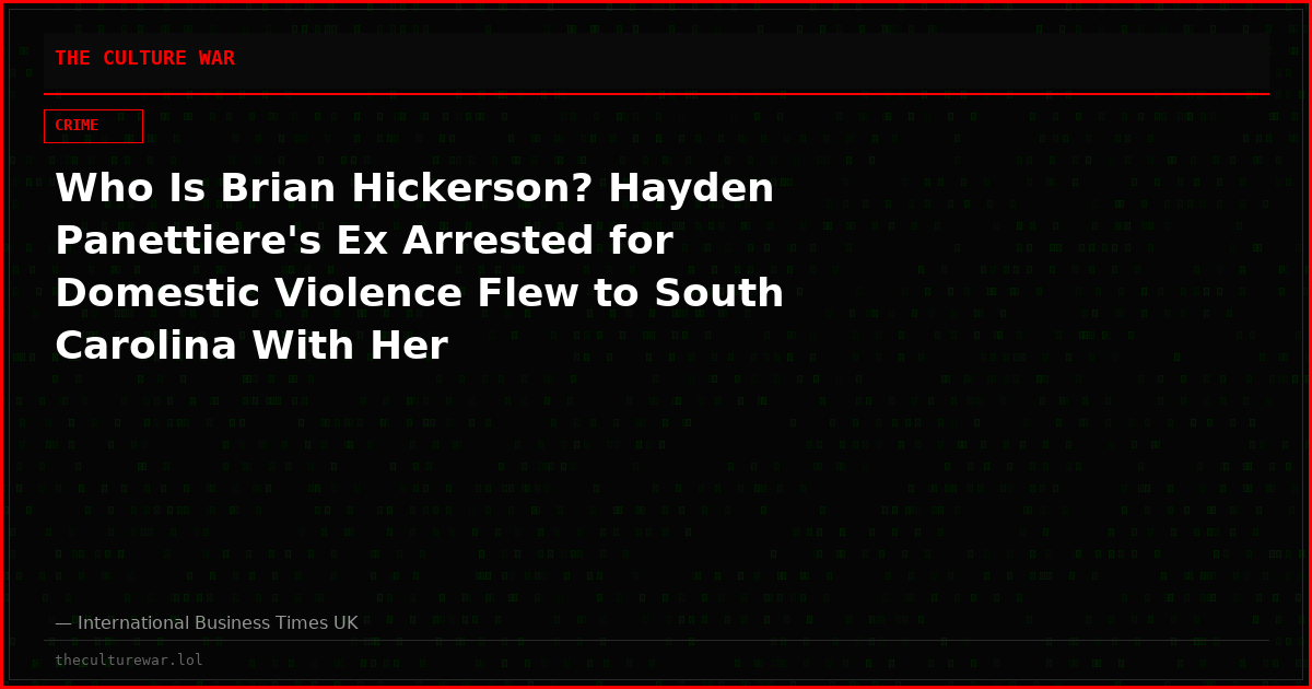 Who Is Brian Hickerson? Hayden Panettiere's Ex Arrested for Domestic Violence Flew to South Carolina With Her