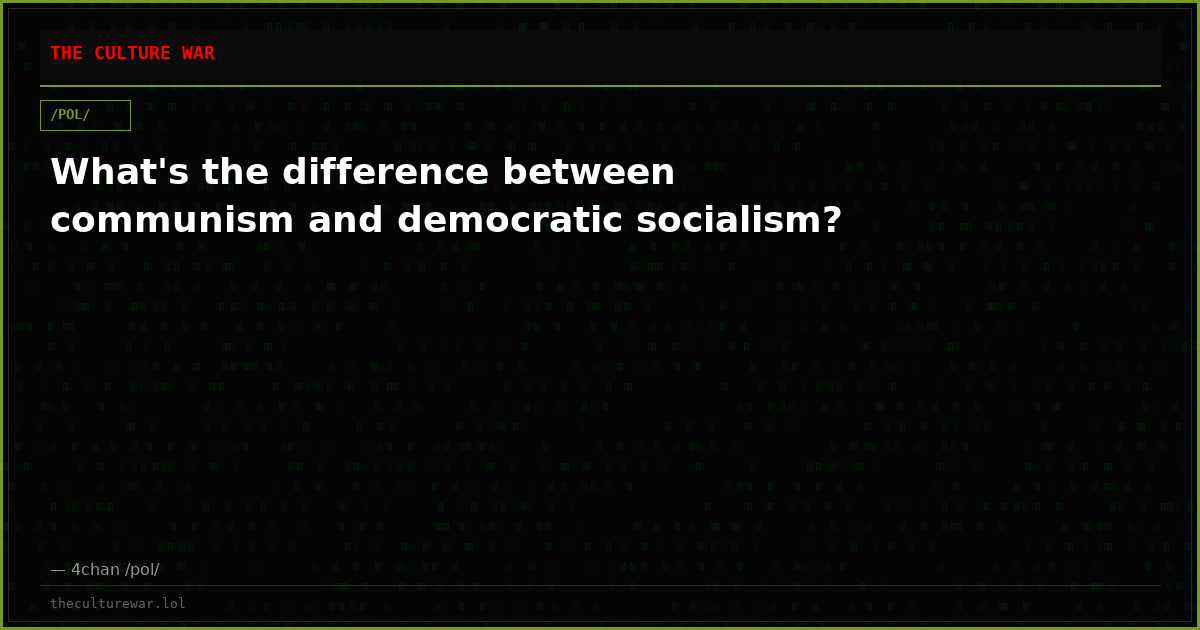 What's the difference between communism and democratic socialism?