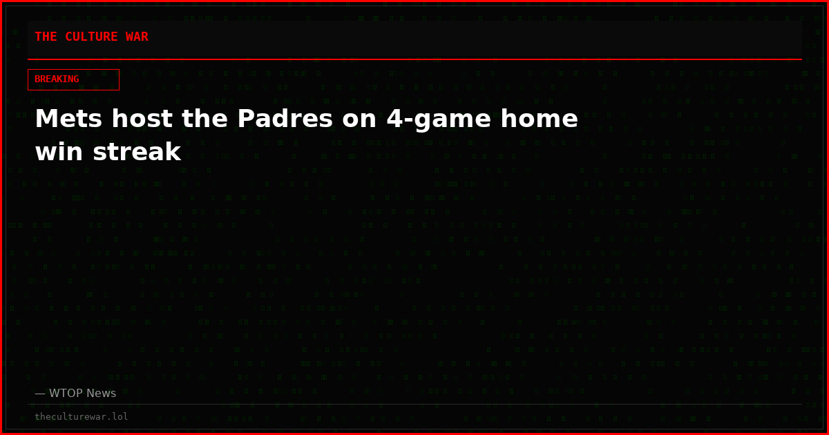 Mets host the Padres on 4-game home win streak