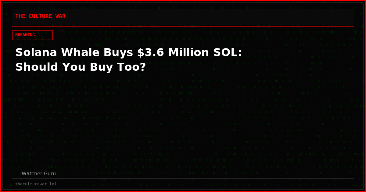 Solana Whale Buys $3.6 Million SOL: Should You Buy Too?