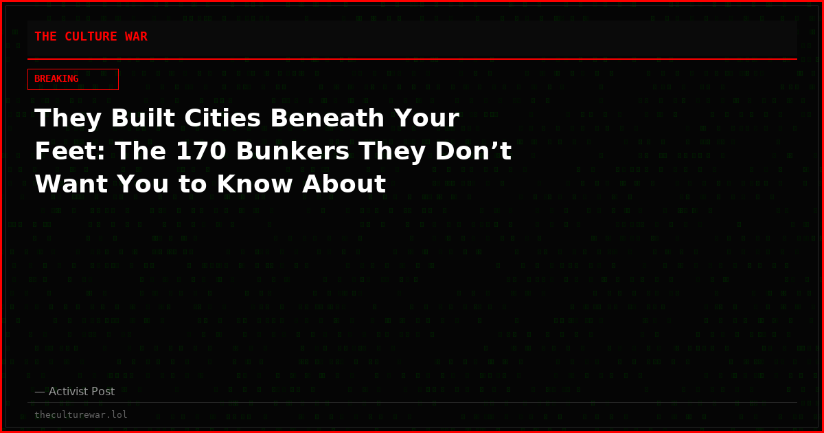 They Built Cities Beneath Your Feet: The 170 Bunkers They Don’t Want You to Know About