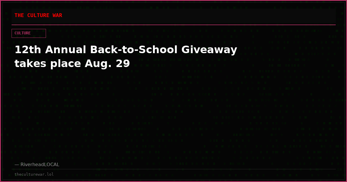 12th Annual Back-to-School Giveaway takes place Aug. 29