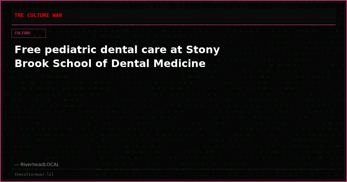 Free pediatric dental care at Stony Brook School of Dental Medicine