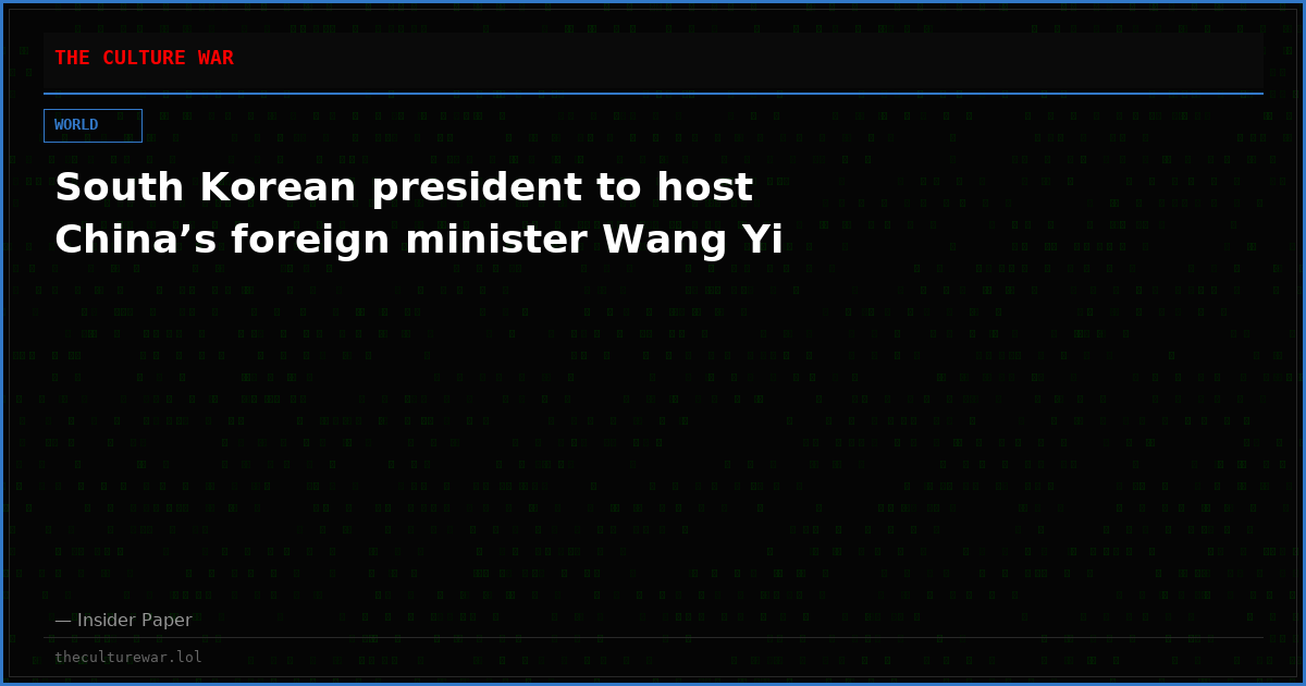 South Korean president to host China’s foreign minister Wang Yi
