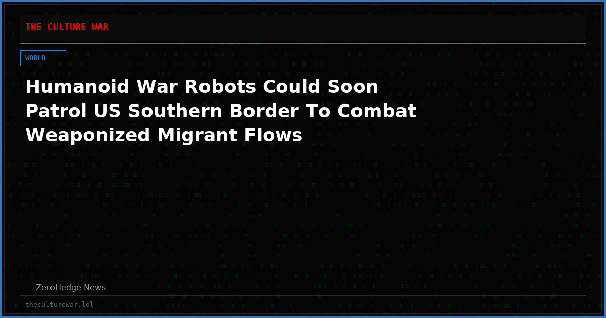 Humanoid War Robots Could Soon Patrol US Southern Border To Combat Weaponized Migrant Flows