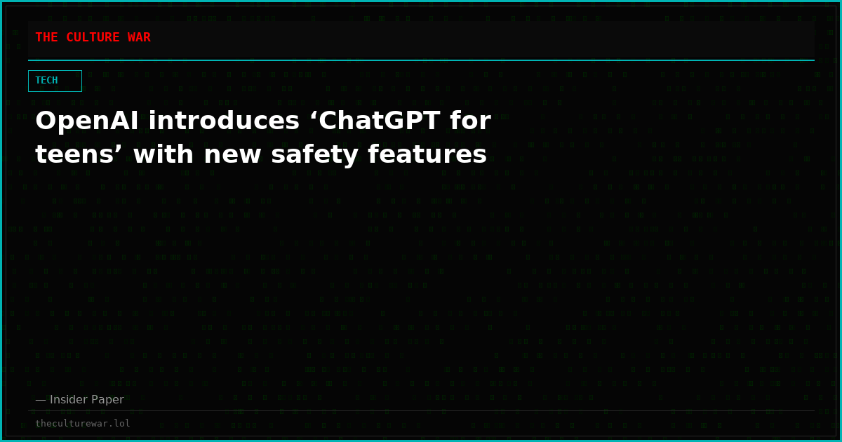 OpenAI introduces ‘ChatGPT for teens’ with new safety features
