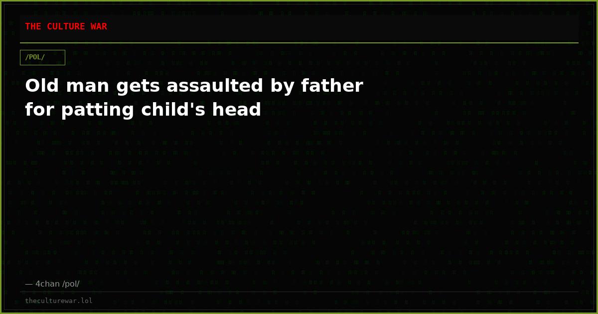Old man gets assaulted by father for patting child's head