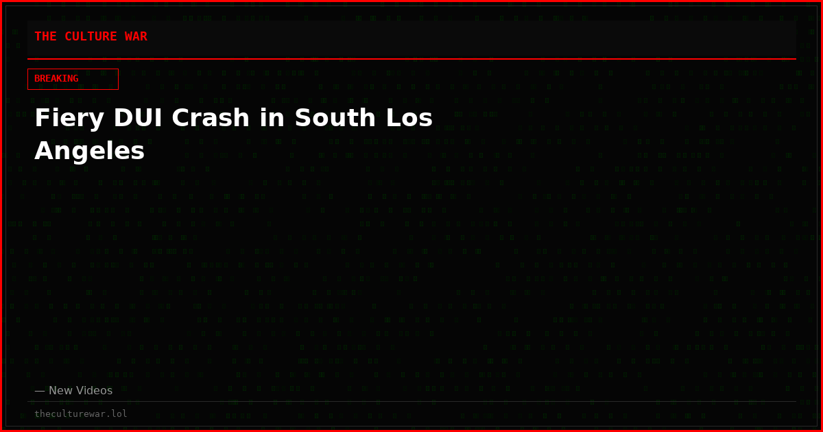 Fiery DUI Crash in South Los Angeles