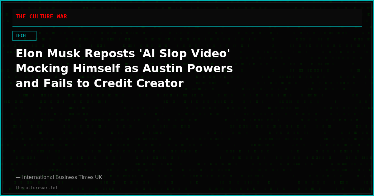 Elon Musk Reposts 'AI Slop Video' Mocking Himself as Austin Powers and Fails to Credit Creator