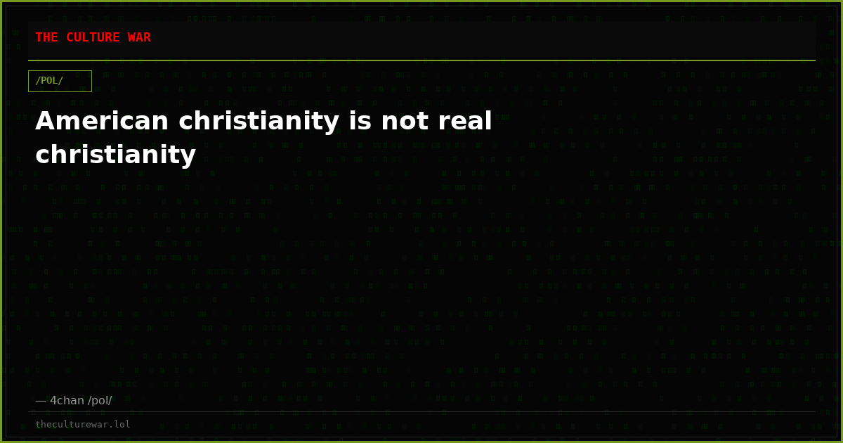 American christianity is not real christianity