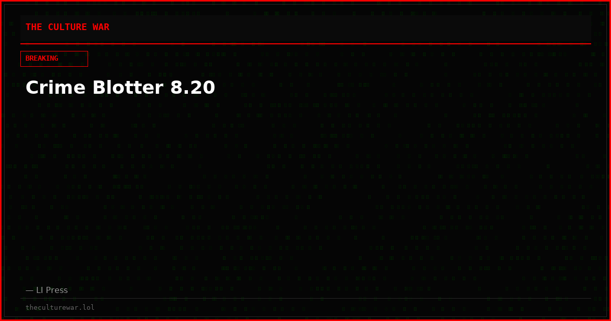 Crime Blotter 8.20