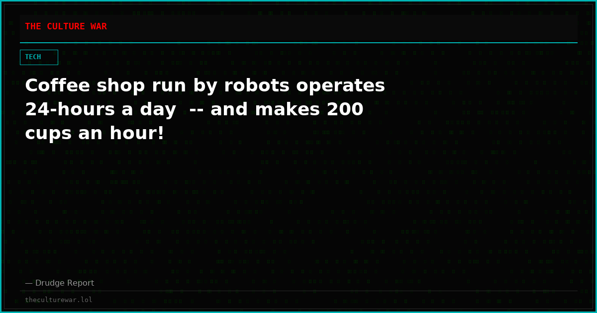 Coffee shop run by robots operates 24-hours a day  -- and makes 200 cups an hour!
