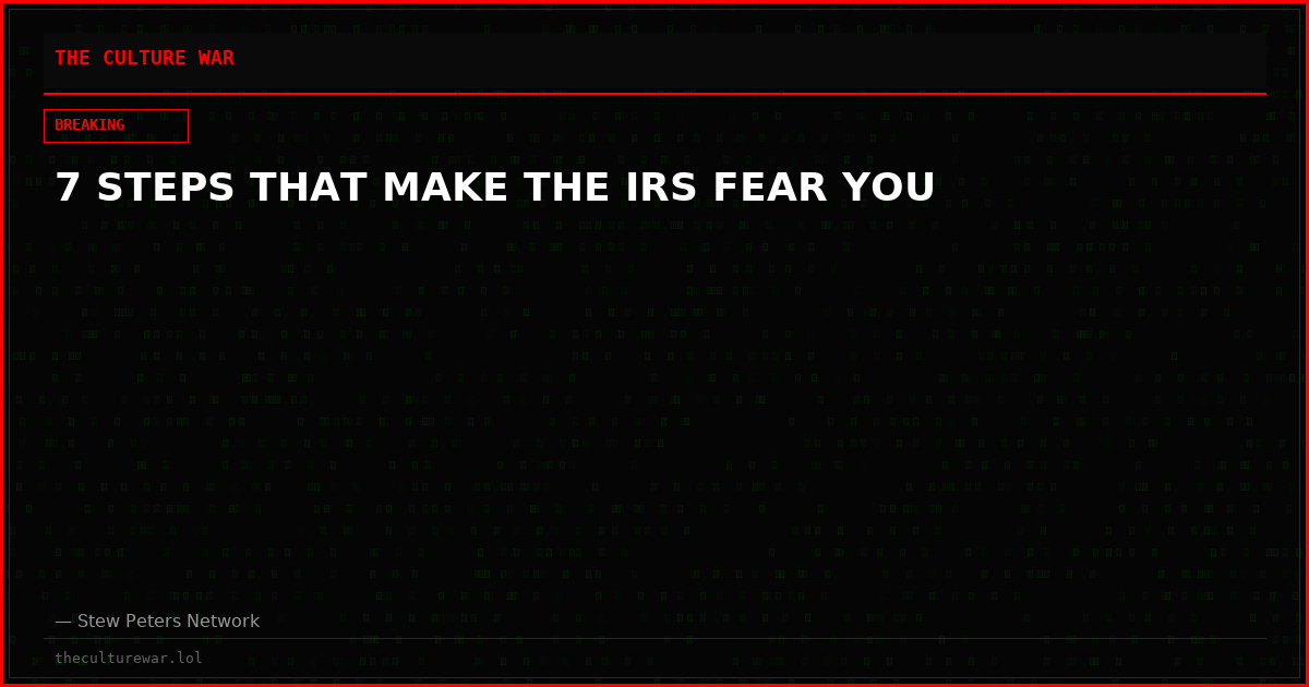 7 STEPS THAT MAKE THE IRS FEAR YOU