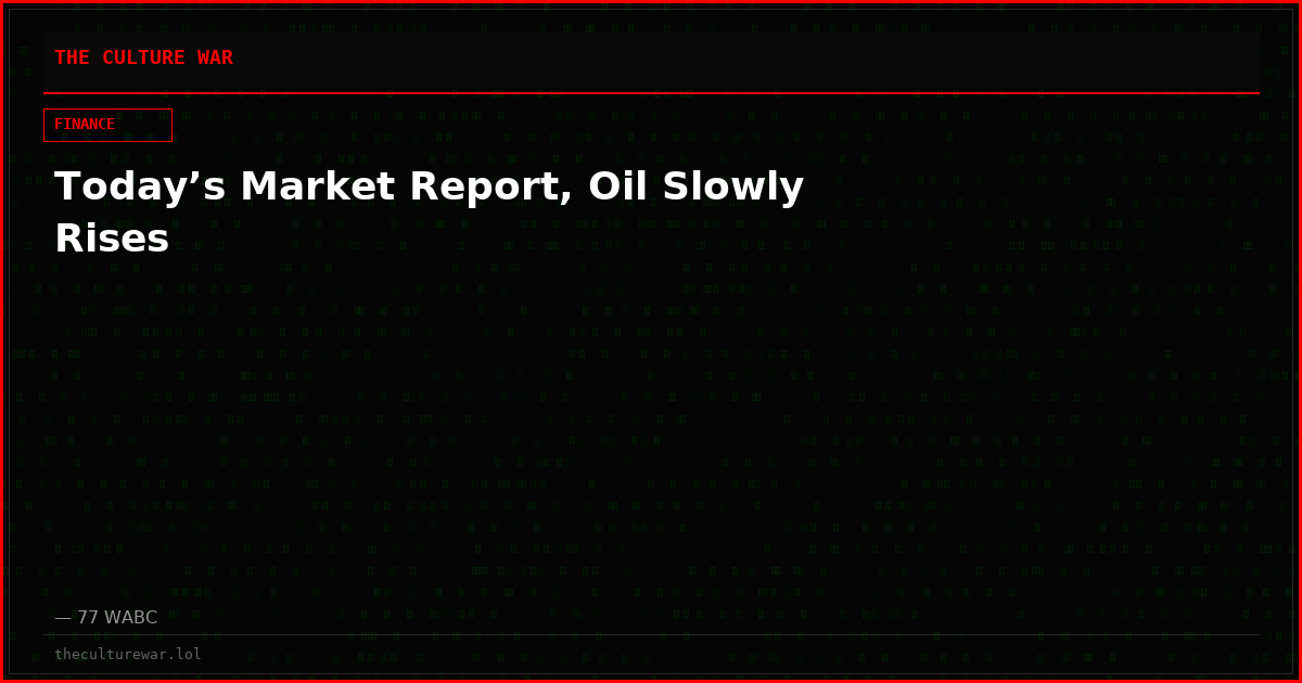 Today’s Market Report, Oil Slowly Rises