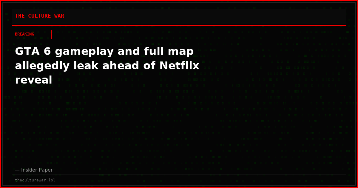 GTA 6 gameplay and full map allegedly leak ahead of Netflix reveal