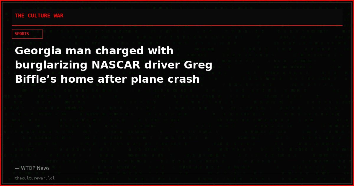 Georgia man charged with burglarizing NASCAR driver Greg Biffle’s home after plane crash