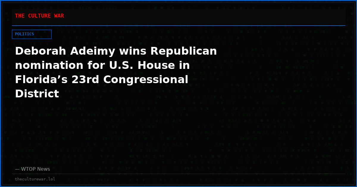 Deborah Adeimy wins Republican nomination for U.S. House in Florida’s 23rd Congressional District