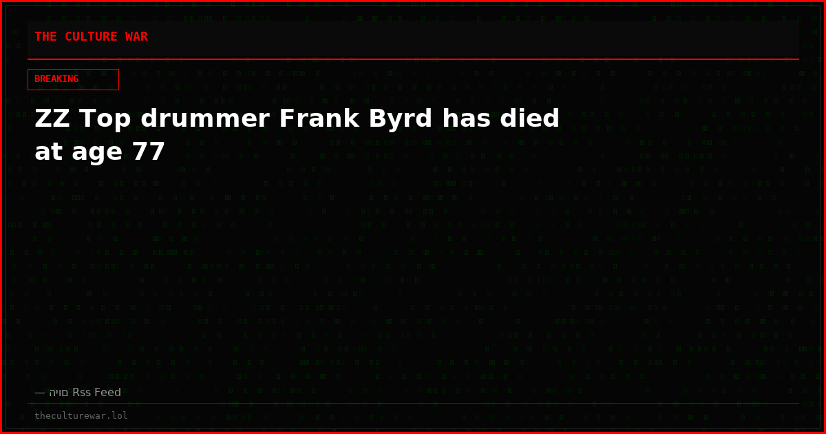 ZZ Top drummer Frank Byrd has died at age 77