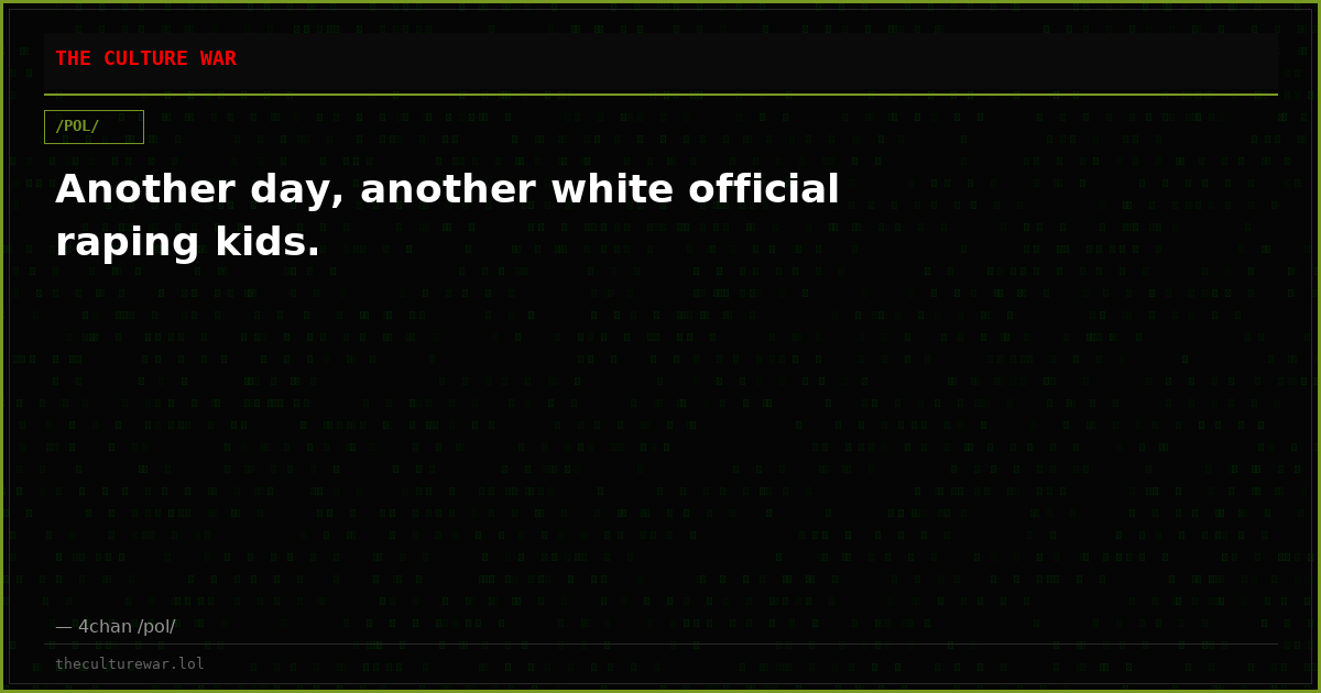 Another day, another white official raping kids.