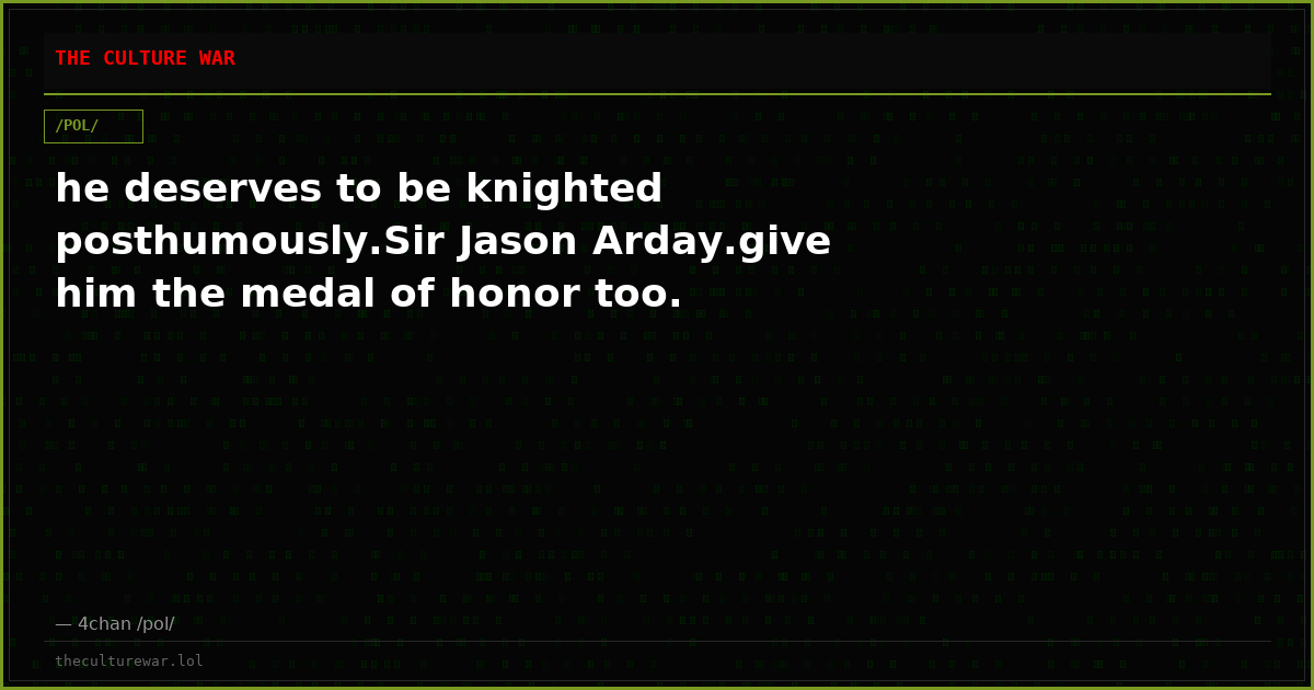 he deserves to be knighted posthumously.Sir Jason Arday.give him the medal of honor too.