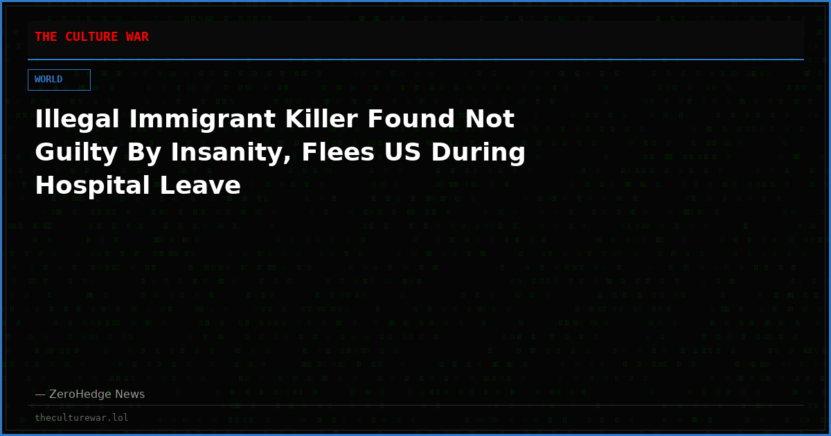 Illegal Immigrant Killer Found Not Guilty By Insanity, Flees US During Hospital Leave