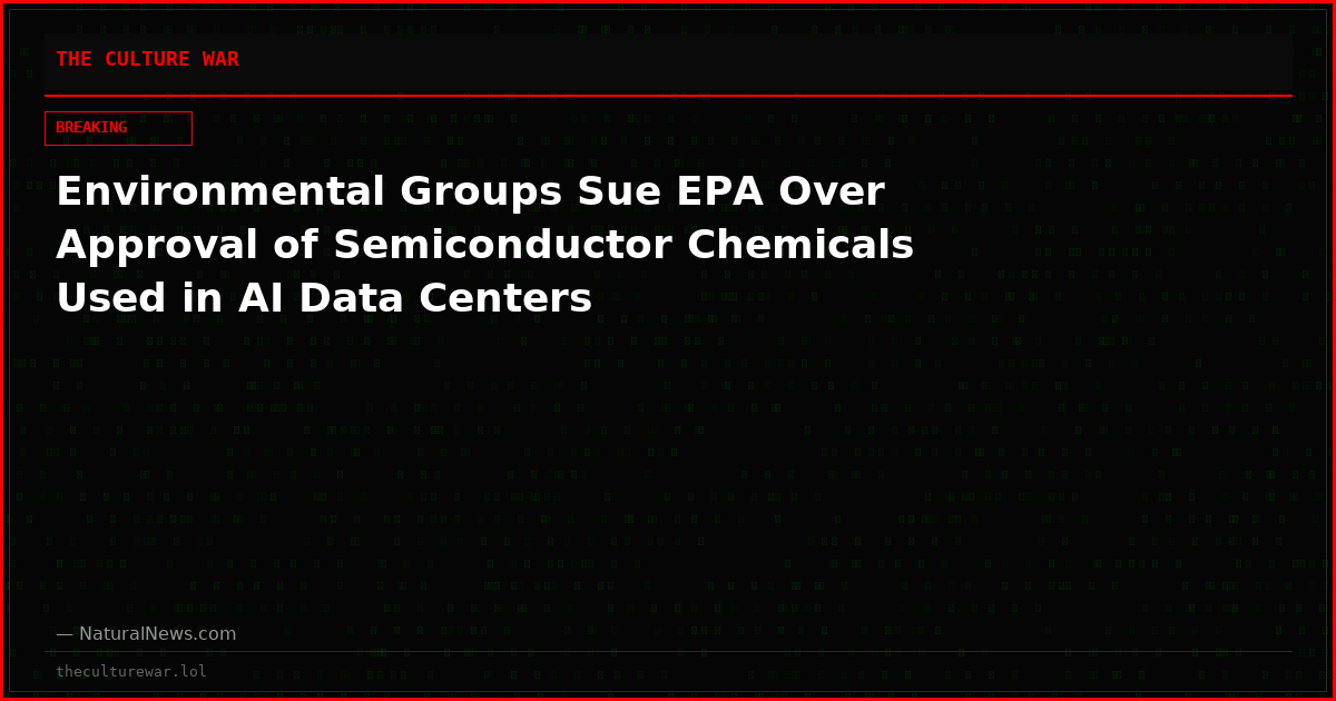 Environmental Groups Sue EPA Over Approval of Semiconductor Chemicals Used in AI Data Centers
