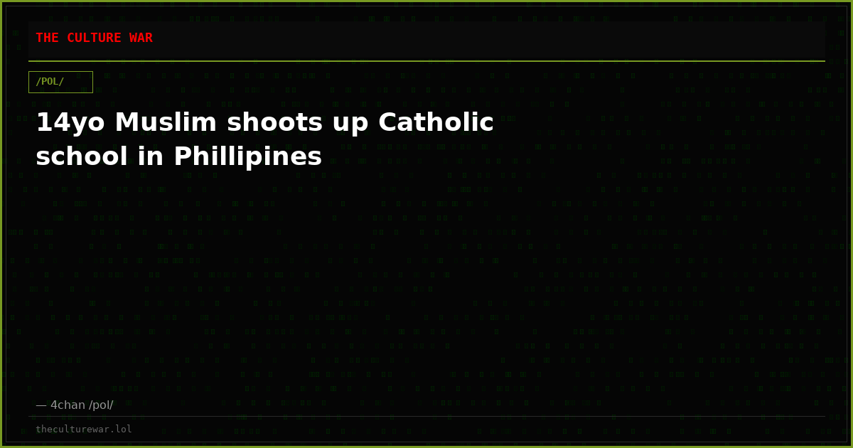 14yo Muslim shoots up Catholic school in Phillipines