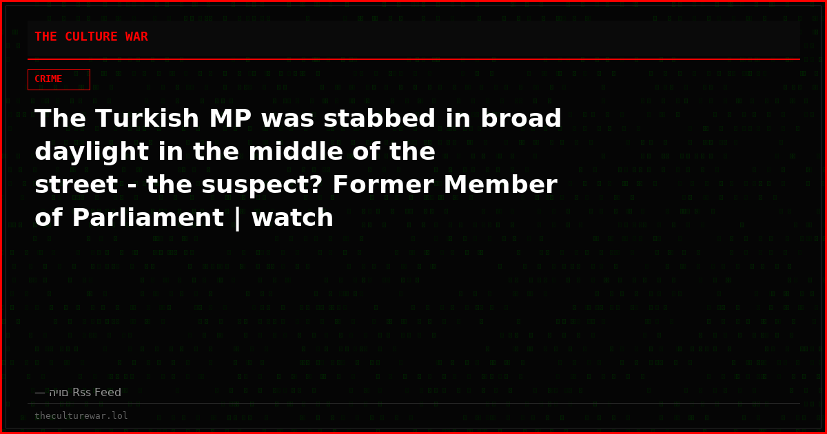 The Turkish MP was stabbed in broad daylight in the middle of the street - the suspect? Former Member of Parliament | watch