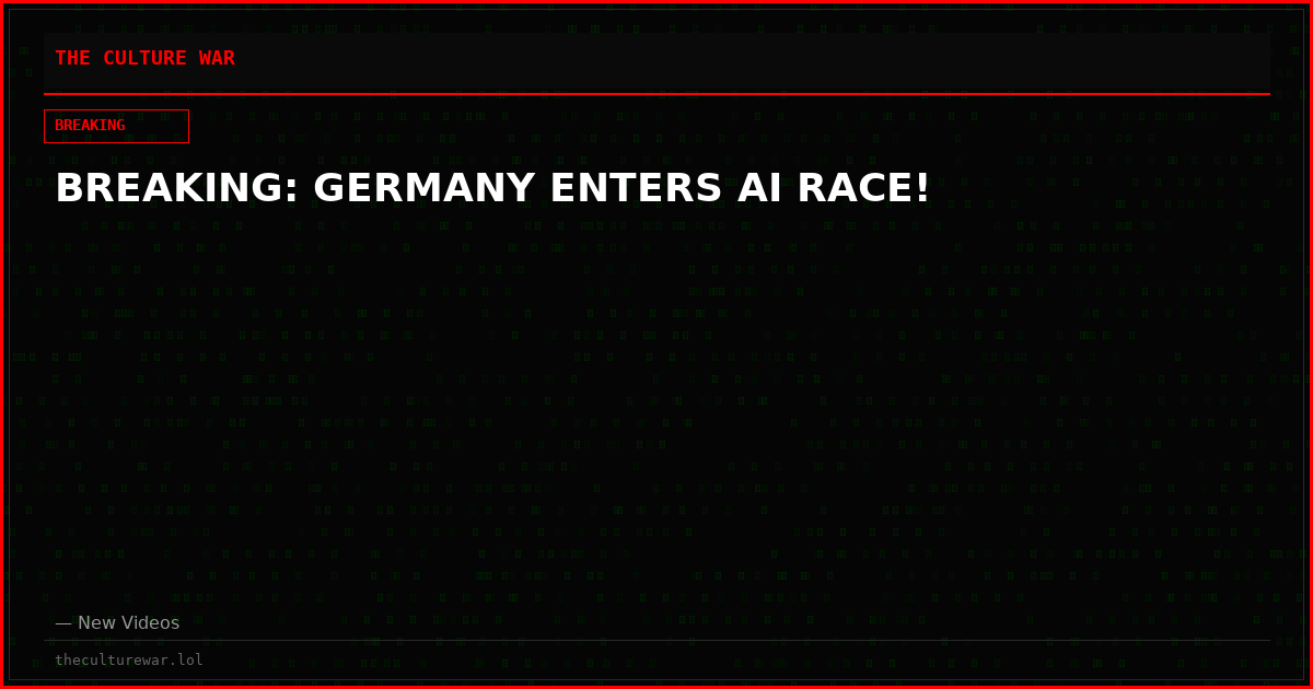 BREAKING: GERMANY ENTERS AI RACE!