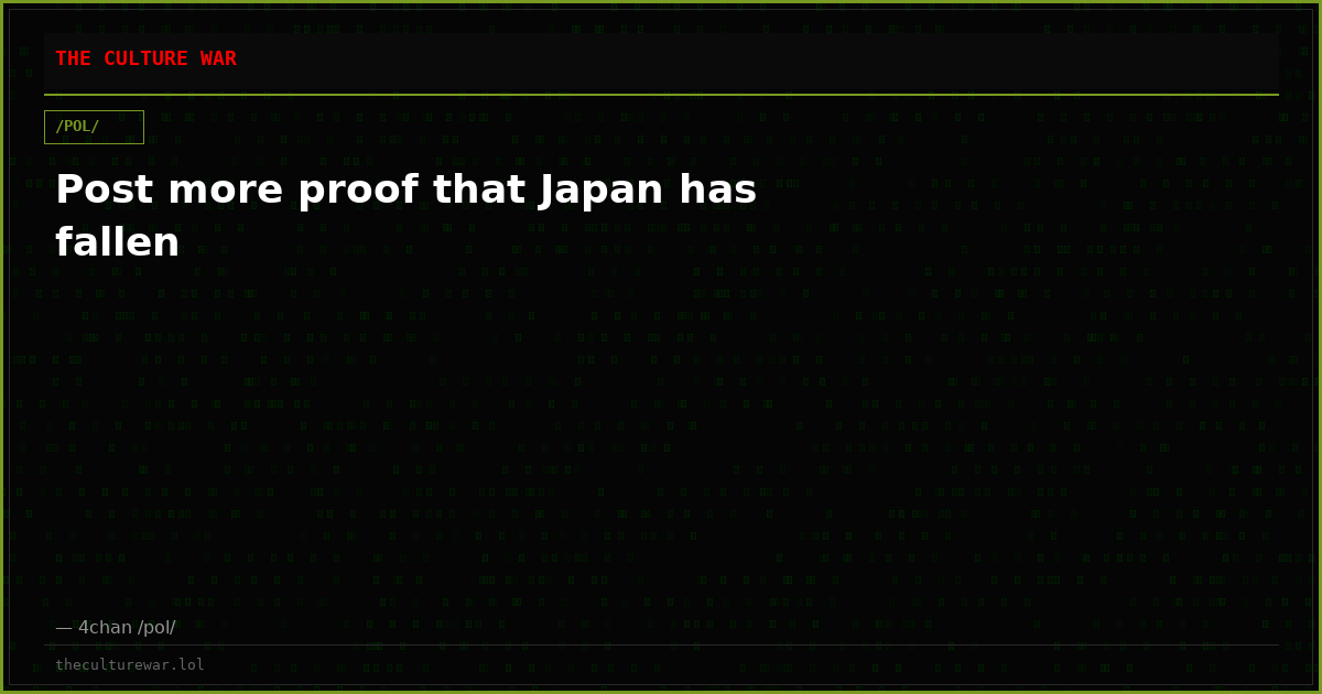 Post more proof that Japan has fallen